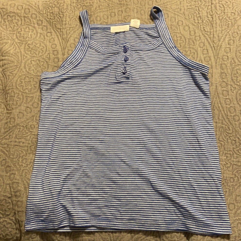 Blue and white stripe tank top
